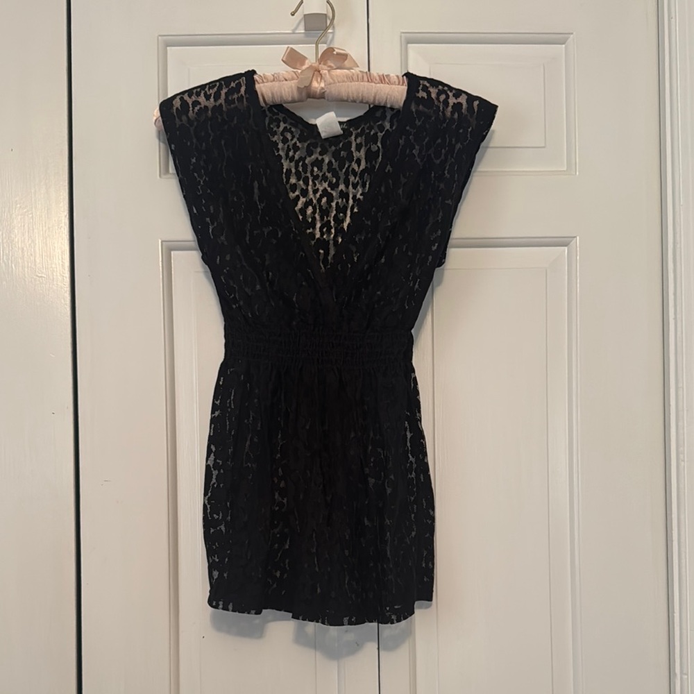Wet Seal cheetah lace print sheer top